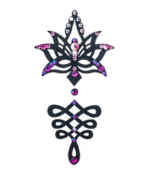 YOGA 5 nalepovací černý šperk lotos růžový