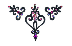 VERONA 5 nalepovací černý šperk růžový