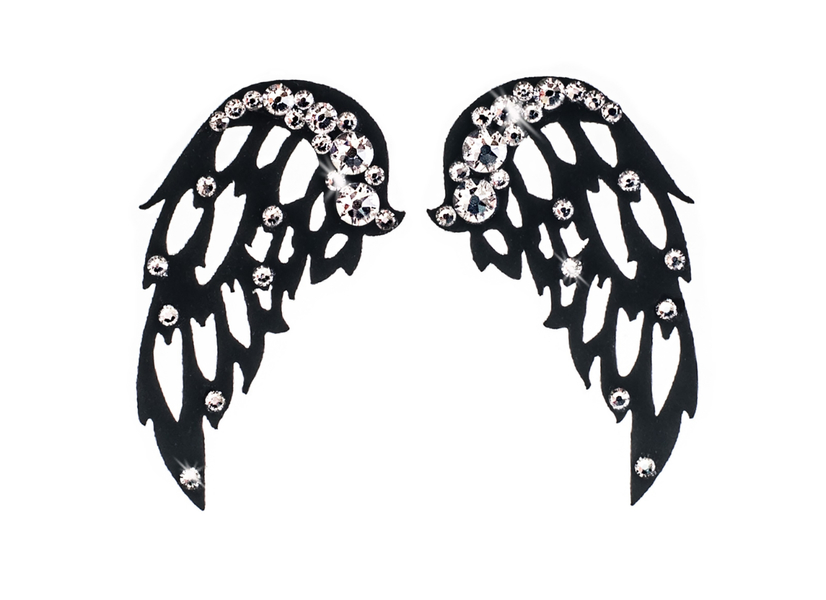 HEAVEN nalepovací černý šperk křídla